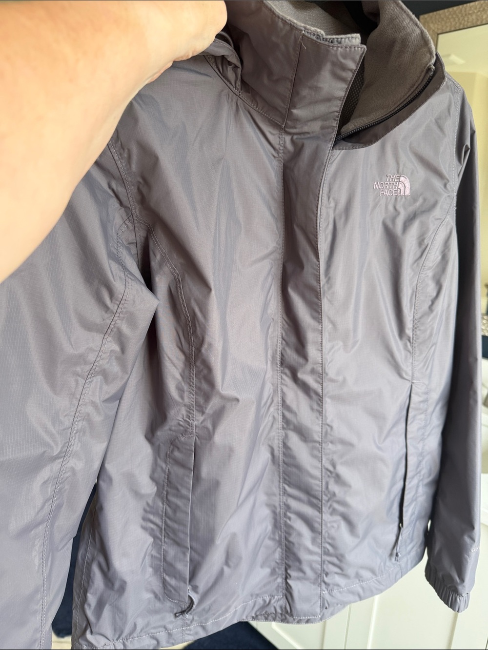 The North Face Women's Gray Hooded Rain Jacket - Picture 7 of 7